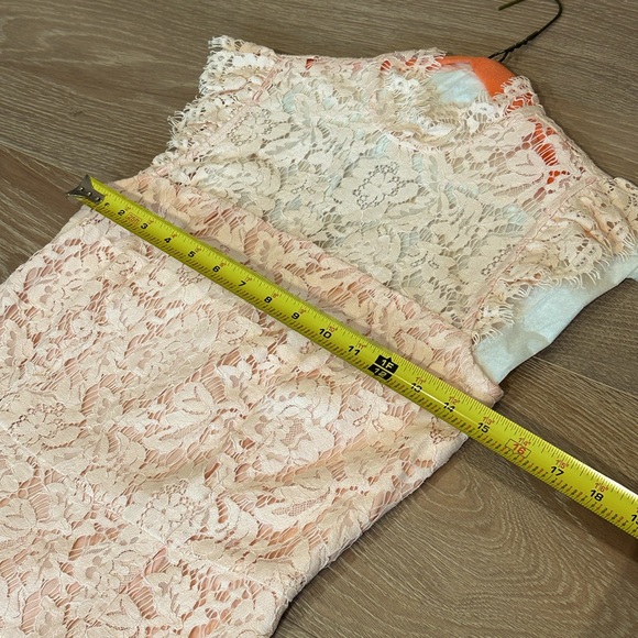 Revolve Aijek eyelash pink lace mini dress keyhole back - Picture 16 of 16